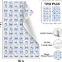 Blue and White Chinoiserie Bow Easter Egg Bunny Kitchen Towels 16x24 in Set of 2, Spring Cute Easter Rabbit Decorative Hand Towels for Bathroom Kitchen, Grandmillennial Decor Dish Tea Towel