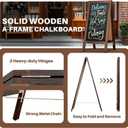 4 THOUGHT A-Frame Double-Sided Magnetic Chalkboard 40"x20", Solid Pine Wood Freestanding Sandwich Board for Cafes, Restaurants, Weddings (Rustic Brown)