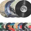 8 Pack Art Acoustic Panels, 14"X14"X0.4" Round Self-adhesive Soundproof Wall Panels, Unique Retro Record Decor Sound Absorbing Panels for Studio Home Office