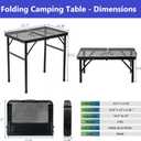 Gawerk Folding Portable Camping Grill Table, Lightweight Adjustable Height Metal Aluminum Picnic Table with Heat-Resistant Mesh Top for Outdoor, Barbeque, Camping & Travel, 24" x 16", Black
