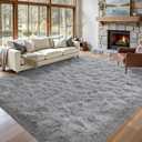 8x10 ft Light Grey Rug for Living Room Fluffy Bedroom Rug Non-Slip Area Rugs Shag Carpet for Nursery Kids Play Room Dorm Office Indoor Modern Plush Carpets Boys
