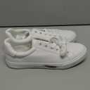 SERNIAL Womens White Tennis Shoes PU Leather Sneakers Casual Walking Shoes for Women 8.5