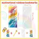 Sayglossy 60 Set Appreciation Gifts Rainbow Inspirational Pens Bookmarks | Positive Messages for Teacher Employee Staff Nurse Coworkers, Multicolor Ballpoint Pens, Back to School Thank You Gift