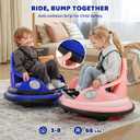 ELEMARA Bumper Car, 1.9MPH Max, 12V Electric Car for Kids W/Parent Remote, Bluetooth Ride on Toys, Ride on Car W/2-Speed, 2 Driving Mode, 360Spin, Music,5 Lighting Mode, DIY Stickers, Blue