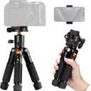 K&F CONCEPT Mini Desk Tripod, 21.6'' Compact Small Tripod with Ball Head Load up to 13.22 lbs/6 KG, 1/4 inch Quick Shoe Plate& Phone Holder for DSLR Camera Phone.