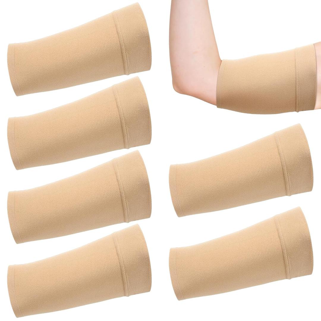 6 Pcs PICC Line Sleeve Cover PICC Line Shower Cover Fashionable Breathable Upper Arm Sleeves for Women Men(Small,Light Neutral Color)