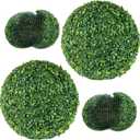AILANDA 2 PCS 21 inch 8 Layers Artificial Plant Topiary Ball Outdoor UV Resistant Faux Boxwood Decorative Balls for Backyard, Balcony, Garden, Wedding Hanging and Home Dcor (Dark Green) (21inch-Updated)