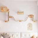 PETKABOO Cat Wall Shelves Cat Wall Furniture with Condo, Hammock, Scratching Pad, Platform and Ladder