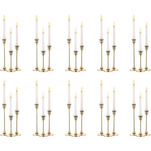 Nuptio Candlestick Candle Holders 30 Pcs Candle Stick Holder Gold Taper Candle Holder Candle Stand for Wedding Party Thanksgiving Halloween Birthday Mantel Baby Shower Table Centerpieces Decor