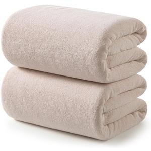 REDKISS 2 Pack Microfiber Extra Large Bath Sheets, 35 x 70 Inches, 670G, Soft and Absorbent, Quick Dry Oversized Bath Towels, Perfect for Bathroom, Plush Shower Towels for Spa, Gym & Hotel, Beige