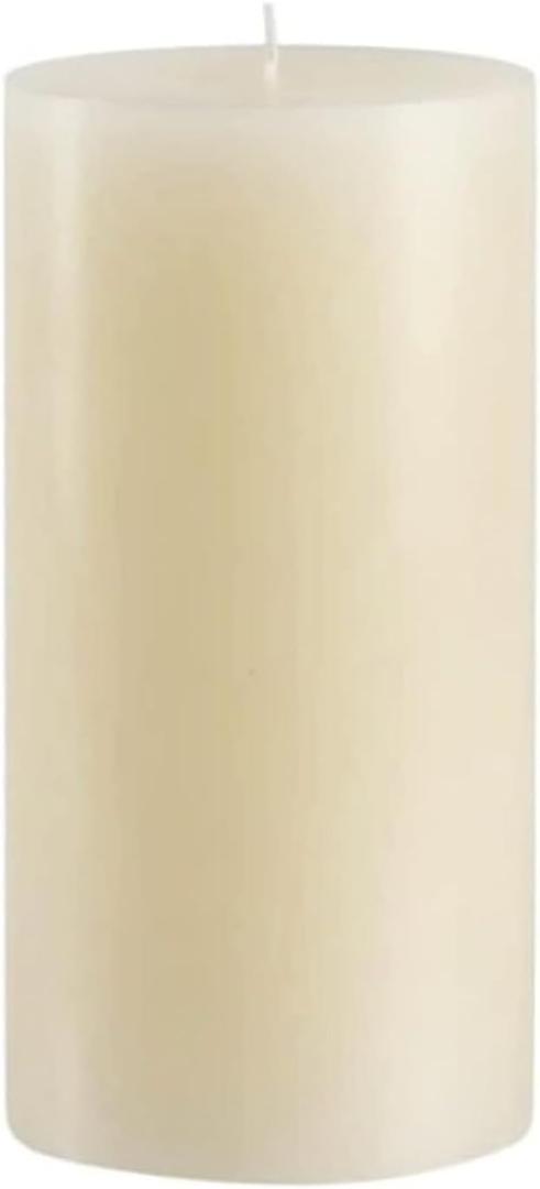 Mister Candle Non Scented Luxury 4 x 8 Pillar Candle, Hand Poured Ivory Unscented Candle for Home Decor, Premium Wax, Smokeless & Dripless, 160 Hour Burn Time