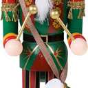 Clever Creations Green Drummer 12 Inch Traditional Wooden Nutcracker, Festive Christmas Dcor for Shelves and Tables