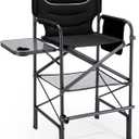 Aluminum Tall Camping Directors Chair 30.7" Seat Height, 400lbs Load