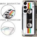 FAteamll Case for Galaxy S26 Shockproof Scratchproof with TPU Soft Bumper Retro Cassette Tape Case Compatible with Samsung Galaxy S26