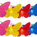 Abeja Colorful Butterfly String Lights, 8.5Ft Outdoor Butterfly LED String Lights with 10 Butterfly Fairy Light, Plug in Butterfly Hanging Decoration for Bedroom Garden Wall Party Wedding Christmas