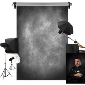 Kate 5x7ft Gray Texture Backdrop Gray Purple Abstract Portrait Headshot Backgrounds for Photoshoot, Photo Video Studio Prop (Grey)