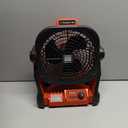 Battery Operated Fan for Milwaukee M18 battery, Portable Fan with AC Adapter & LED Lights, 4 Speeds & Hook, Cordless/Camping/Battery Powered fan, for Outdoor Jobsite (Battery Not Included)