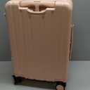 MRPLUM Carry On Luggage Double Handle Suitcase with Net Pocket,Hard Shell Spinner Wheels Luggage with TSA Lock&Seat Belt,20 inch,Pink