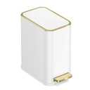 TIPGO Small Bathroom Trash Can with Lid Soft Close, Step Pedal, 5 Liter / 1.3 Gallon Stainless Steel Trash Bin, Slim Garbage Cans for Toilet, Office, Bedroom (White)