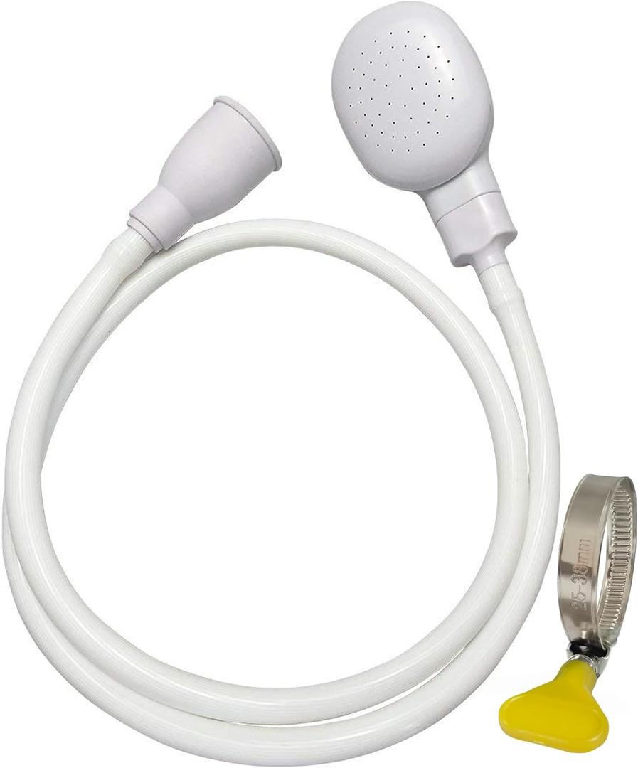 Sink Spray Rubber Hose Portable Shampoo Sprayer (1M hose) (1M/41.5IN, White)