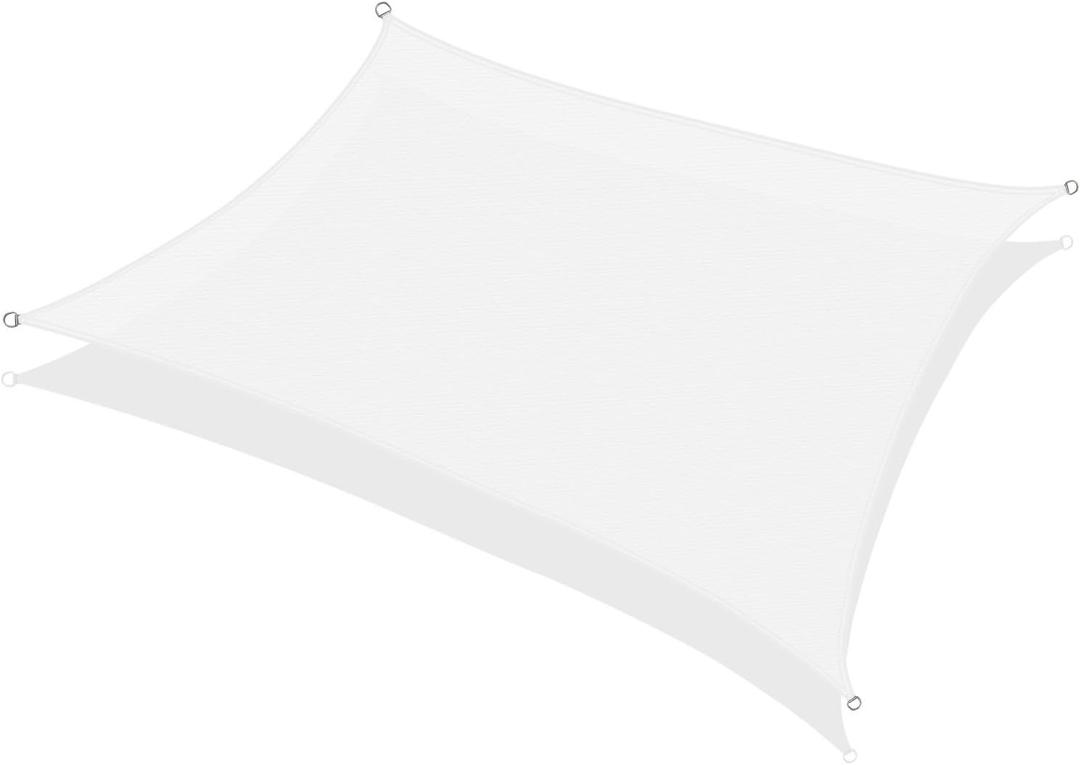 KHOMO GEAR Rectangular Sun Shade Sail 18 x 22 Ft UV Block Fabric - White