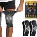 Knee Sleeve, Knee Brace for Women & Men - Pain Relief, Meniscus Tear, ACL, Arthritis, Joint Pain, Recovery, Workout, Fitness, Sports - 1 Pair, Breathable, Machine Washable (X-Large)