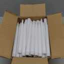 Baquler 100 Pcs 8.5 Inch LED Flameless Taper Candles Bulk Battery Operated Taper Candles Flickering Candlesticks for Wedding Church Holiday Table Decoration (White)