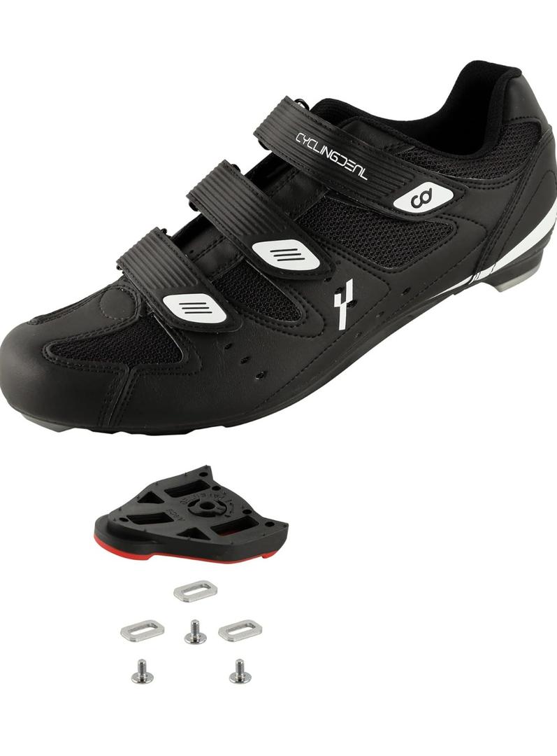 CyclingDeal Bicycle Road Bike Universal Cleat Mount Men's Cycling Shoes with 9-Degree Floating Look ARC Delta Compatible Cleats Compatible with Peloton Indoor Bikes Pedals