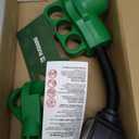 RVGUARD Overload Protector 30 Amp to 50 Amp RV Adapter Cord with Circuit Breaker, NEMA TT-30P to NEMA 14-50R Electrical Power Adapter with LED Power Indicator, 18 Inch, Green, ETL Listed