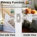 Privacy Glass Door Knobs Interior,Clear Crystal Door Knobs with Lock for Bedroom/BathroomSatin Nickel, 1 Pack