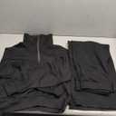 SUUKSESS Women 2 Piece Lounge Matching Set Wide Leg Sweatpant Half Zip Sweatshirt (Medium, Black)