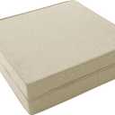 Outdoor Chair Cushions, Water-Resistant & Fade-Resistant, Patio Furniture Square Seat Replacement Chair Pads with Ties Zipper, Removable Cover, Non-Slip Bottom, Set of 2, 19 x 19 Inch, Beige