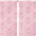 SmoothNovelty 2 Pcs Tulip Hand Towels for Bathroom Pink Tulip 100% Cotton Jacquard Weave Bath Towel Set Soft Absorbent Kitchen Towels for Bathroom Kitchen Summer Theme Gifts 13.8 x 29.5