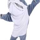 Shark Blanket Hoodie Kids Dinosaur Wearable Blanket Gifts for Girls Onesie (10Years(10-11Years) for Height 4'5''-4'9'')
