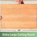 Allsum 36x24" Bamboo Cutting Board for Kitchen, Extra Large Wood Stove Top Cover, Noodle Board over Sink, Charcuterie Cheese Serving Tray with Side Handles and Juice Grooves