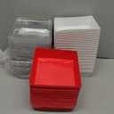 Yaomiao 100 Pcs Christmas Charcuterie Boxes with Ropes Cards, Christmas Food Box with Clear Lids, Disposable Paper Bakery Square Dessert Containers for Xmas Party Favor Cookie Cake Sandwich (Classic)