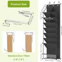 Over the Door Shoe Organizer, Hanging Shoe Rack for Closet with 16-20 Pairs Capacity, Foldable Storage for Shoes, Boots, Sneakers, for Dorm Room, Apartment, Small Spaces（Black)