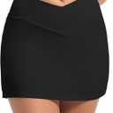 Womens Mini Skorts Mid-Waisted Side Split Skirts A Line Tennis Skirts with Shorts Underneath Casual Y2k Summer XXL