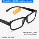 JOLISU Reading Glasses for Men - 5 Pack Classic Readers with Spring Hinge Black Frame, Blue Light Blocking Computer Glasses（1.25）