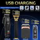 Hair Clippers for Men with LED Display, 4-Piece Cordless Grooming Kit with Hair Clipper, Beard Trimmer, Foil Shaver & Nose Trimmer, Complete Set for Home Barber