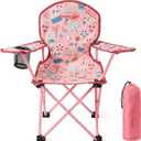 SUNNYFEEL Kids Folding Camping Chair for Ages 4-8 Boys and Girls, Pink