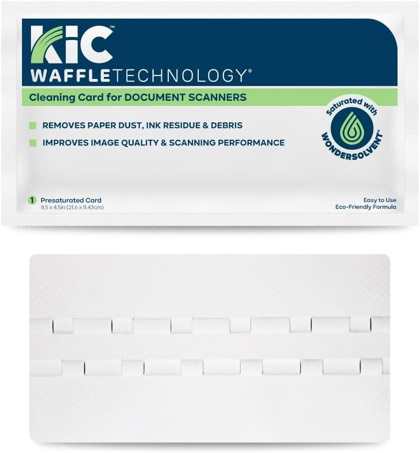KICTeam - Waffletechnology Cleaning Cards for Desktop & Mobile Document Scanners (15 Cards) - Presaturated with WonderSolvent - Made in USA