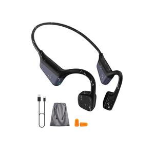 Bone Conduction Headphones, Waterproof Open Ear Wireless Bluetooth Shower Earbuds Noise Cancelling, HiFi Stereo Earphones with Mic, 18H Playtime, Comfort Headset for Sports, Work, Meeting