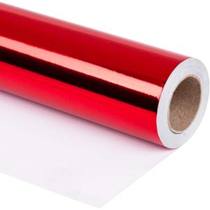 RUSPEPA Red Metallic Wrapping Paper - 81.5 Sq Ft - Solid Color Paper Perfect for Wedding,Birthday,Christmas,Baby Show - 30 inches x 32.8 feet