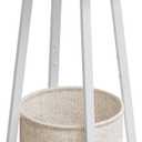 HOOBRO Small Round Side Table, 2-Tier Round Sofa End Table, Compact Nightstand with Fabric Storage Basket, for Small Space, Living Room, Bedroom, Dorm, White and Beige WW183BZ01