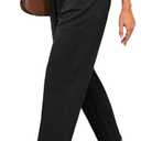 Dokotoo Linen Pants Women Casual Summer Capri Pants for Women School Outfits for Teachers Casual Wide Leg Harem Trouser Cotton Lightweight Stretchy Summer Slacks 2026 Early Fall Fashion, Black, S