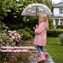 Kids Clear Bubble Umbrella with Dome Canopy for Toddler Girls, Unicorn A