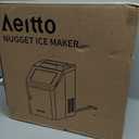 Aeitto Nugget Ice Maker Countertop, 55lbs/24H Ice Machine with 3.6L Water Tank&3.2Lbs Ice Basket, Self-Cleaning Pebble Ice Maker with Stainless Steel Housing for Home Office and Party, Silver