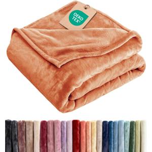 Ultra Soft Fleece Blanket Throw Size - Flannel Fleece Luxury Throw Blanket - Lightweight for Couch Bed Chair - Thick, Warm and Breathable - All Season Cozy, Anti-Static Microplush Bedding, Peach Fuzz, Throw XL (50" x 70")