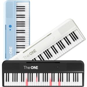 The ONE Smart Keyboard COLOR 61 Lighted Keys Piano Keyboard, Electric Piano for Beginners with 256 Tones, 64 Polyphony, Built-in LED Lights and Free Apps (Black), 35.12 inches x 11.73 inches x 3.37 inches